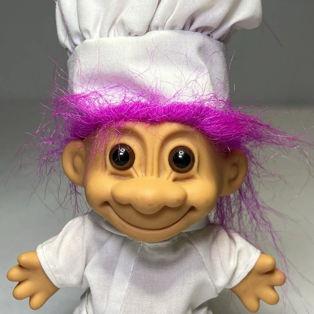 Vintage RUSS Troll Master Chef Restaurant Cook Toque Hat Lucky Doll Mascot 1990s